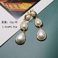 White Colored Water Drop Earrings Earrings Korean Resin Pearl Earrings Wild Jewelry main image 3