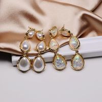 White Colored Water Drop Earrings Earrings Korean Resin Pearl Earrings Wild Jewelry main image 5