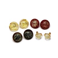 Round Resin-coated Gold Wire And Gold Wire Ear Clips Transparent Resin-coated Pearl Screw Ear Clips main image 1