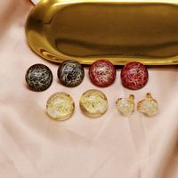 Round Resin-coated Gold Wire And Gold Wire Ear Clips Transparent Resin-coated Pearl Screw Ear Clips main image 6