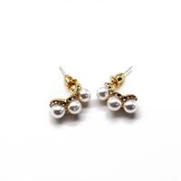 Korean Pearl Diamond Silver Pin Earrings Simple Earrings Retro Elegant Pearl Diamond Silver Earrings main image 5