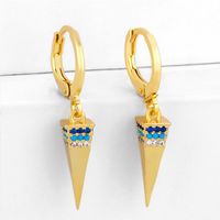 Geometric Minimalist Female Fashion Earrings With Diamond Crown Crown Pyramid Earrings main image 3