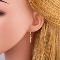 Geometric Minimalist Female Fashion Earrings With Diamond Crown Crown Pyramid Earrings main image 6