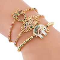 Hot Selling Fashion Bracelet Female Copper Micro Inlaid Color Zircon Braided Copper Bead Pull Bracelets main image 1