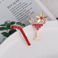 Simple Earrings Two-color Straw Cup With Color Zirconium Geometric Asymmetric Earrings Women main image 3