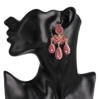 Pink Water Drop Diamond Earrings Female Fashion Earrings Fashion Earrings main image 1