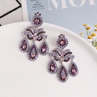Pink Water Drop Diamond Earrings Female Fashion Earrings Fashion Earrings main image 4