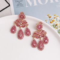 Pink Water Drop Diamond Earrings Female Fashion Earrings Fashion Earrings main image 5