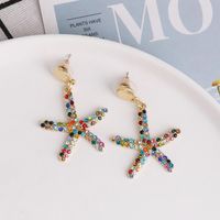 New Earrings Earrings Female Starfish Blue Wild Temperament Pentagram Jewelry main image 4