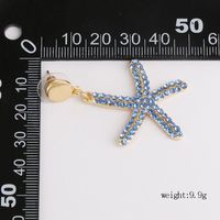 Nuevos Pendientes Aretes Mujer Estrella De Mar Azul Temperamento Salvaje Pentagrama Joyería main image 5