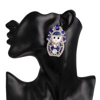Hot Sale Doll Blue Diamond Stud Earrings Elegant Women's Jewelry Earrings Jewelry main image 1