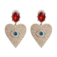 Fashion Heart Diamond Alloy Acrylic Earrings Ear Studs main image 2