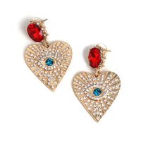 Fashion Heart Diamond Alloy Acrylic Earrings Ear Studs main image 5