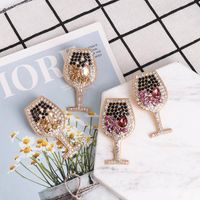 Mode Verre De Vin Diamant Alliage Acrylique Des Boucles D'oreilles Boucles D'oreilles main image 5