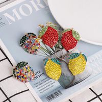 Colorful Diamond Earrings Women Lemon Fruit Earrings Wholesale main image 1