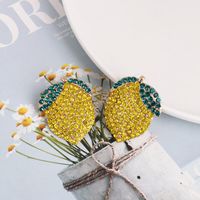 Colorful Diamond Earrings Women Lemon Fruit Earrings Wholesale main image 5