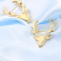 Broche De Alce Golden Antlers Christmas Gift Pin Accesorios Fawn Christmas Gift Wholesale sku image 1