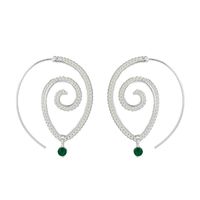 New Jewelry Trend Round Spiral Earrings Swirl Green Diamond Earrings Wholesale sku image 1
