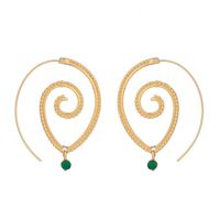 New Jewelry Trend Round Spiral Earrings Swirl Green Diamond Earrings Wholesale sku image 2