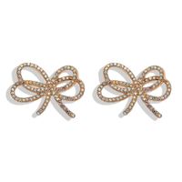 Alloy Diamond Bow Earrings Korean New Fashion Earrings Simple Wild Earrings sku image 4