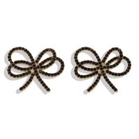 Alloy Diamond Bow Earrings Korean New Fashion Earrings Simple Wild Earrings sku image 7