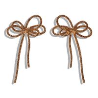 Alloy Diamond Bow Earrings Korean New Fashion Earrings Simple Wild Earrings sku image 9