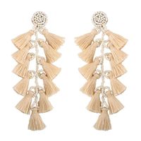 Long Bohemian Multi-layer Tassel Earrings Wholesale sku image 5