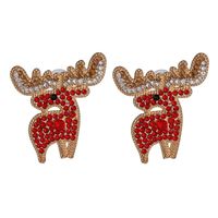 53037 Ohrringe Weibliche Europäische Und Amerikanische Übertriebene Große Marke Elch Voller Diamanten Mit Diamanten Ohrringe Internet-promi-wald Weihnachts Ohrringe sku image 1