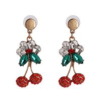 53034 Kirsch Ohrringe Japanische Und Koreanische Mode Persönlichkeit Perlen Diamant Lange Ohrringe Europäische Und Amerikanische Übertriebene Temperament Ohrringe sku image 1