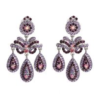 Pink Water Drop Diamond Earrings Female Fashion Earrings Fashion Earrings sku image 1