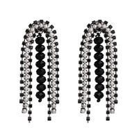 Geometric Tassel Set With Diamond Earrings Female Retro Stud Earrings Ear Jewelry sku image 1