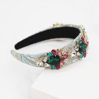 New Baroque Rhinestone Geometric Flower Hoop Prom Gift Hair Accessories main image 4