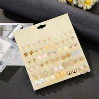 Vintage Studded Rhinestone Flower Pearl Earrings 30 Pairs Of Gold Earrings main image 3