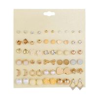 Vintage Studded Rhinestone Flower Pearl Earrings 30 Pairs Of Gold Earrings main image 6