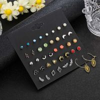 Popular 20 Pairs Rhinestone Wing Pearl Earrings Set Card Earrings main image 3