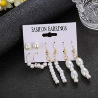 Women's Simple Pearl Earrings Four-piece Suit main image 1