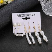 Women's Simple Pearl Earrings Four-piece Suit main image 2