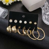 Style Coréen Boucles D'oreilles 6 Paires Strass Ensemble Grand Cercle Personnalisé Boucles D'oreilles Spot Commerce Extérieur Exclusif Pour Croix-frontière main image 2