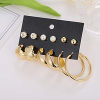 Korean Earrings 6 Pairs Of Rhinestones Set Earrings main image 5