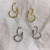 Hollow Fake Double Loop Design Earrings main image 4