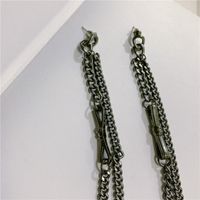 Black Extra Long Chain Tassel Double Bow Earring S925 Silver Earrings main image 5