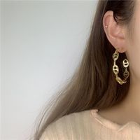 Hip-hop Pig Nostril Earrings Exaggerated Fashionable Hoop Retro C-shaped Ear Ring main image 4
