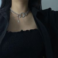Metal Thick Chain Necklace Clavicle Chain Choker Love Lock Necklace Short main image 3
