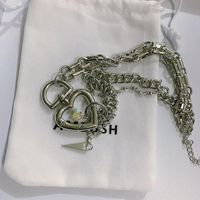Metal Thick Chain Necklace Clavicle Chain Choker Love Lock Necklace Short main image 6