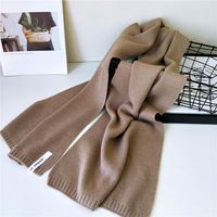 Solid Color Scarf Female Winter Long Thick Couple Knitted Wool Fashion Scarf Student Warm Scarf main image 5