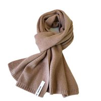 Solid Color Scarf Female Winter Long Thick Couple Knitted Wool Fashion Scarf Student Warm Scarf main image 3