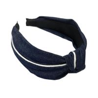 Headband High-end Denim Clip Hair Accessories Korean Style Wide-necked Knotted Fabric Hair Hoop main image 6