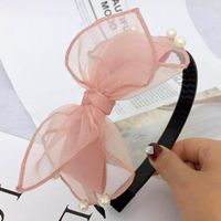 Neue Ins Haarschmuck Mit Zahn Mesh Bowknot Perlen Stirnband Frauen 2021 Koreanische Version Von Einfarbigen Gesichts Wasch Bügeln Großhandel main image 5