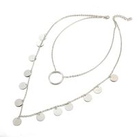 Simple Disc Long Sweater Chain Ethnic Retro Alloy Disc Tassel Big Circle Pendant Multilayer Necklace main image 6