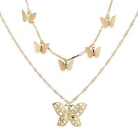 Bohemian Fashion Alloy Size Butterfly Pendant Double Necklace Necklace Women main image 5